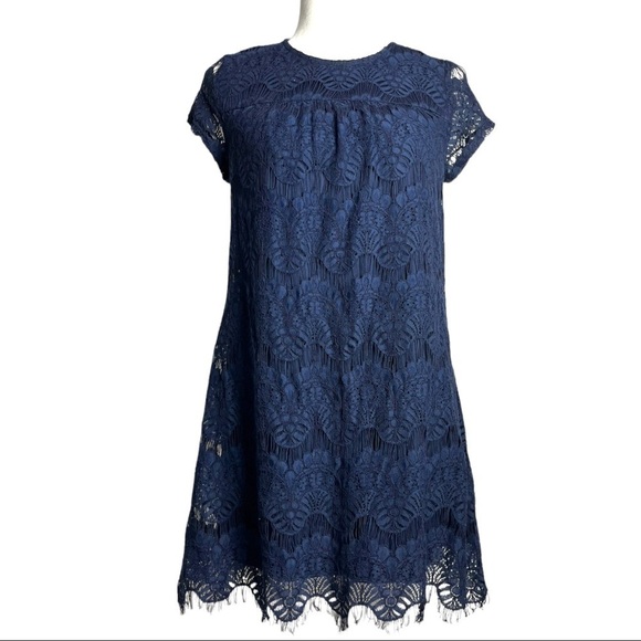 Speechless Lace Mini Dress Navy Blue Size S - Picture 1 of 6